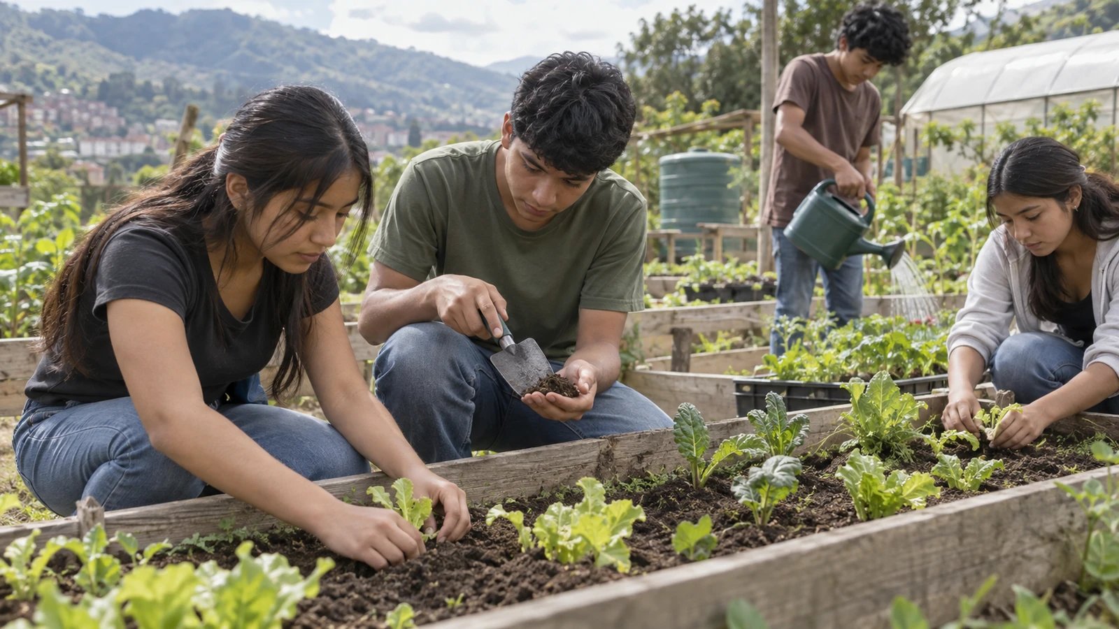 Estudiante UPES aprendiendo gestión sostenible de tierras agrícolas
